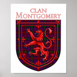 Montgomery Tartan Scottish Plaid Lion Rampant Poster