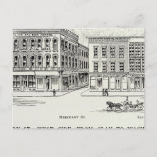 Montgomery West side Clay and Washington Postcard