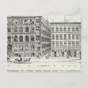 Montgomery West side Pine and California Postcard