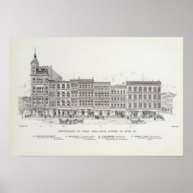 Montgomery West side Sutter and Bush Poster (Front)