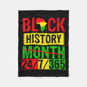Month Cant Hold Our History 24 7 365 Black Junetee Fleece Blanket