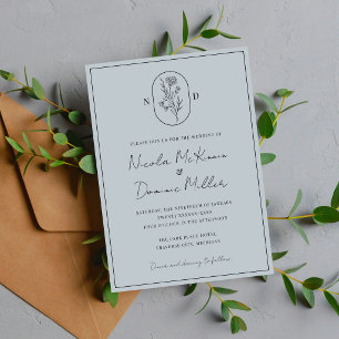Month Flower January Fully Customise Wedding Invitation