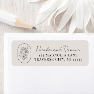 Month Flower June Wedding Return Address Label