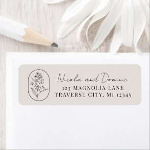Month Flower May Wedding Return Address Label