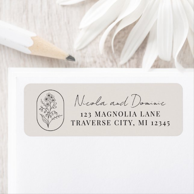 Month Flower | May | Wedding Return Address Label (Insitu)