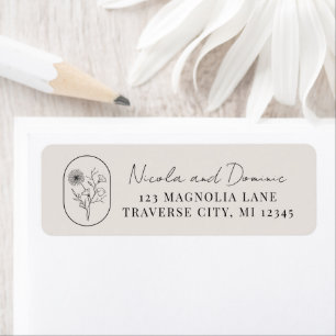 Month Flower September Wedding Return Address Label