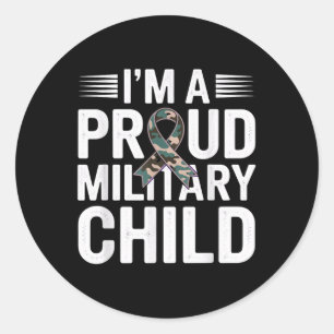 Month Military Child Costume Im Proud Military Chi Classic Round Sticker