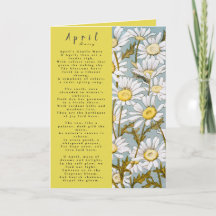 Month of April Born In Prose Flower Card
