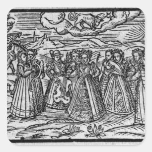 Month of April, from 'The Shepheardes Calender Square Sticker