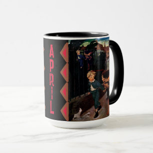 Month of April Jesse Wilcox Smith Boy and Girl Mug