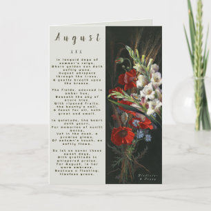 Month of August Born In Prose Flower Card