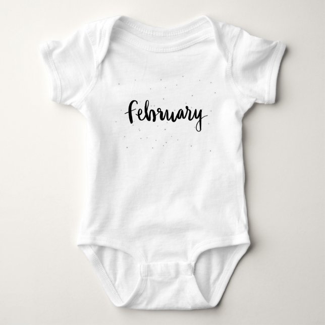 Month of February Baby Body Suit Bodysuit (Front)