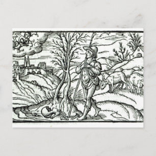 Month of January from a Shepherds calendar Postcard