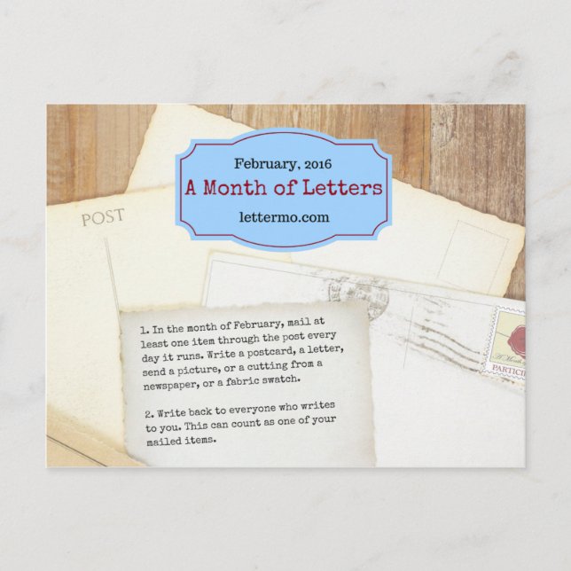 Month of Letters postcard (Front)