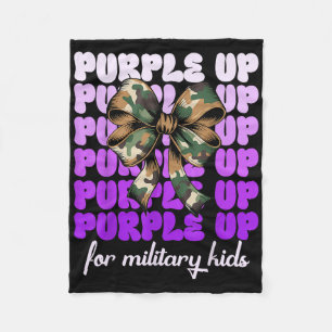 Month Of The Military Child Girl Purple Up For Mil Fleece Blanket