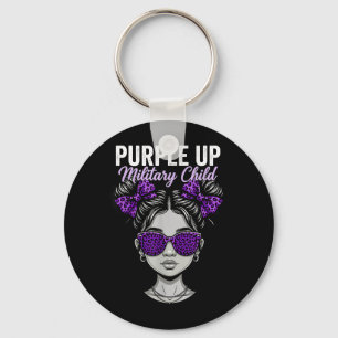 Month of The Military Child Purple up for Military Key Ring