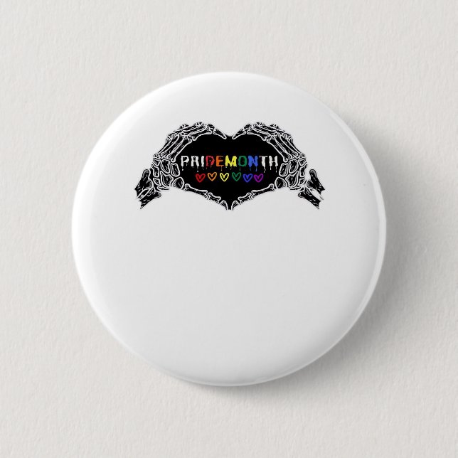 Month Skeleton Heart Hands LGBTQIA  6 Cm Round Badge (Front)