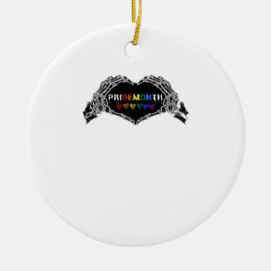 Month Skeleton Heart Hands LGBTQIA  Ceramic Ornament