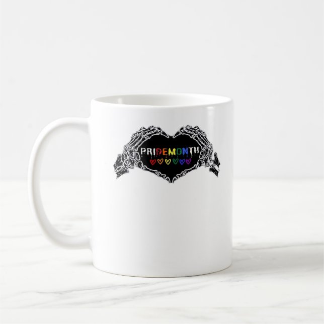Month Skeleton Heart Hands LGBTQIA  Coffee Mug (Left)