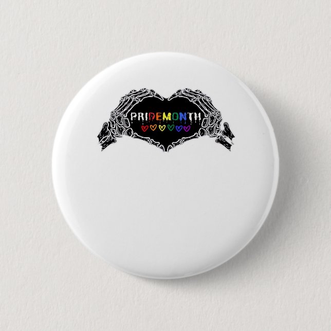 Month Skeleton Heart Hands LGBTQIA Creative Style 6 Cm Round Badge (Front)