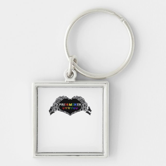 Month Skeleton Heart Hands LGBTQIA  Key Ring (Front)