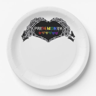 Month Skeleton Heart Hands LGBTQIA Paper Plate