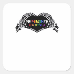 Month Skeleton Heart Hands LGBTQIA Square Sticker