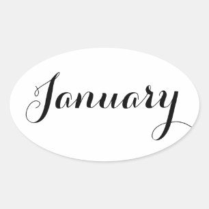 Month Stickers: January Oval Sticker