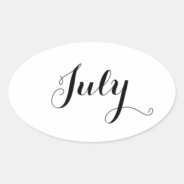 Month Stickers: July Oval Sticker (Front)