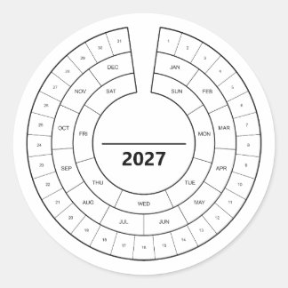 Month Tracking Wheel with Custom Year Classic Round Sticker