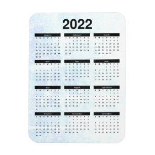Monthly 2022 Calendar Magnet Textured