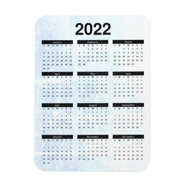 Monthly 2022 Calendar Magnet Textured (Vertical)