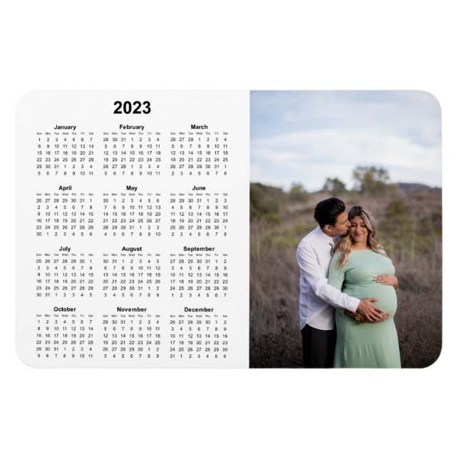 Monthly 2023 Calendar Magnet with Photo (Horizontal)