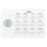 Monthly 2024 Calendar Magnet with Business Logo