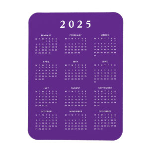 Monthly 2025 Calendar Magnet