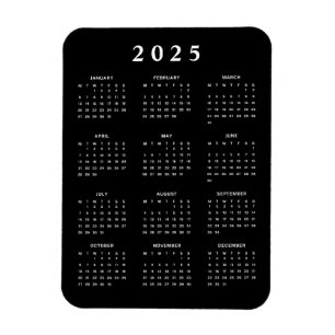 Monthly 2025 Calendar Magnet