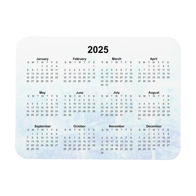 Monthly 2025 Calendar Magnet Textured (Horizontal)