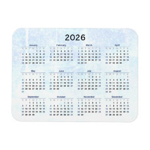 Monthly 2026 Calendar Magnet Textured