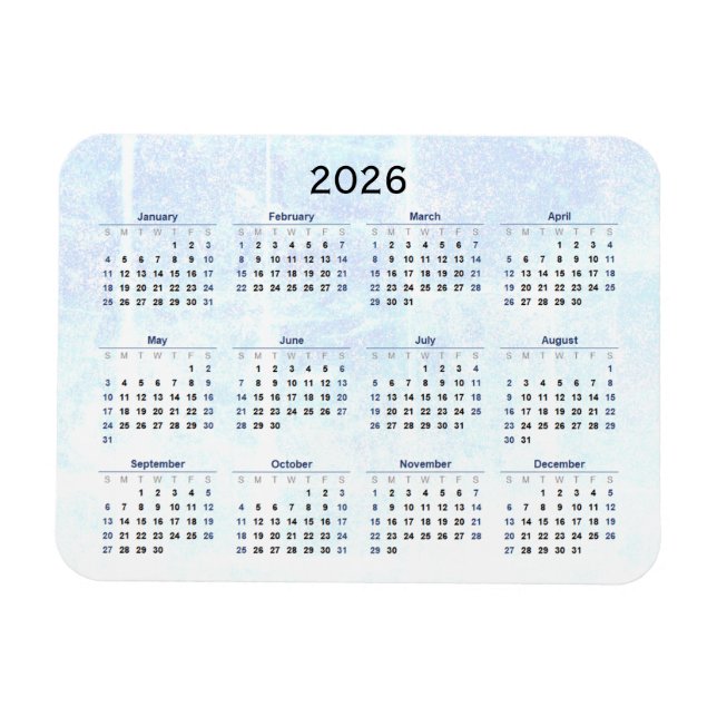 Monthly 2026 Calendar Magnet Textured (Horizontal)