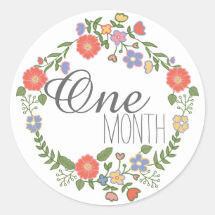 Monthly baby milestone scrapbooking album month classic round sticker