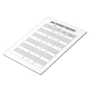 Monthly Bill Payment Tracker Notepad