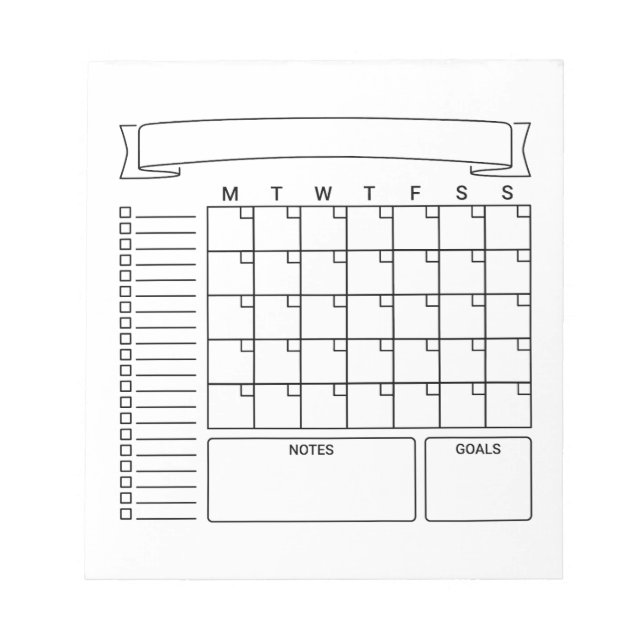 Monthly Bullet Journal Planner Notepads (Front)
