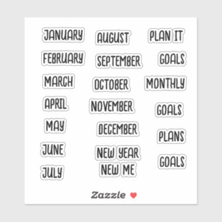 Monthly Decorative Customisable Planner Stickers