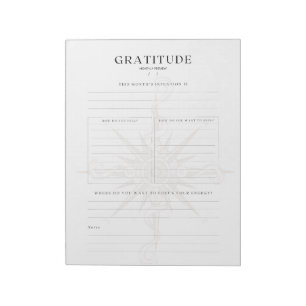 Monthly Gratitude Journal Template Notepad