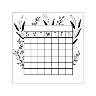 Monthly Habit Tracker, Calendar Stamp, journal Rub Self-inking Stamp