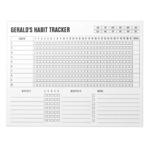 Monthly Habit Tracker - Modern Minimalist Notepad