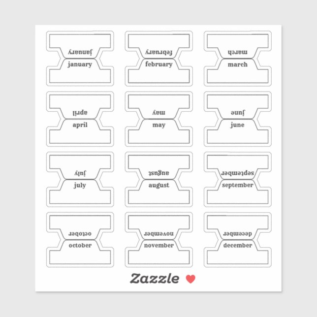 Monthly Index Tab Journal Divider Planner Foldable (Sheet)