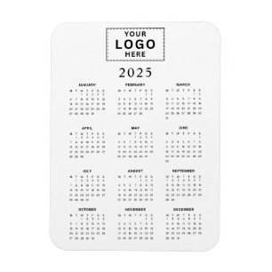 Monthly Logo Minimalist 2025 Calendar Magnet