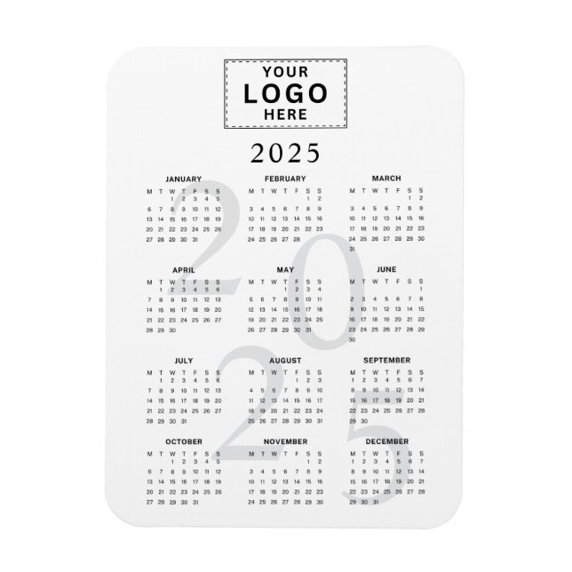 Monthly Logo Minimalist 2025 Calendar Magnet (Vertical)