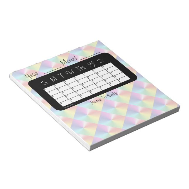 Monthly Planner Diamond Shimmer Calendar by Janz Notepad (Angled)
